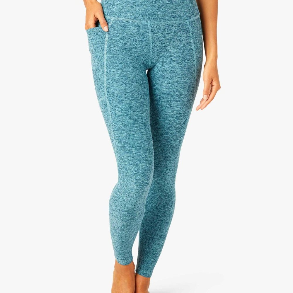Spacedye High Waisted Midi Legging in "Amalfi Coast-Tahiti Teal" Size S